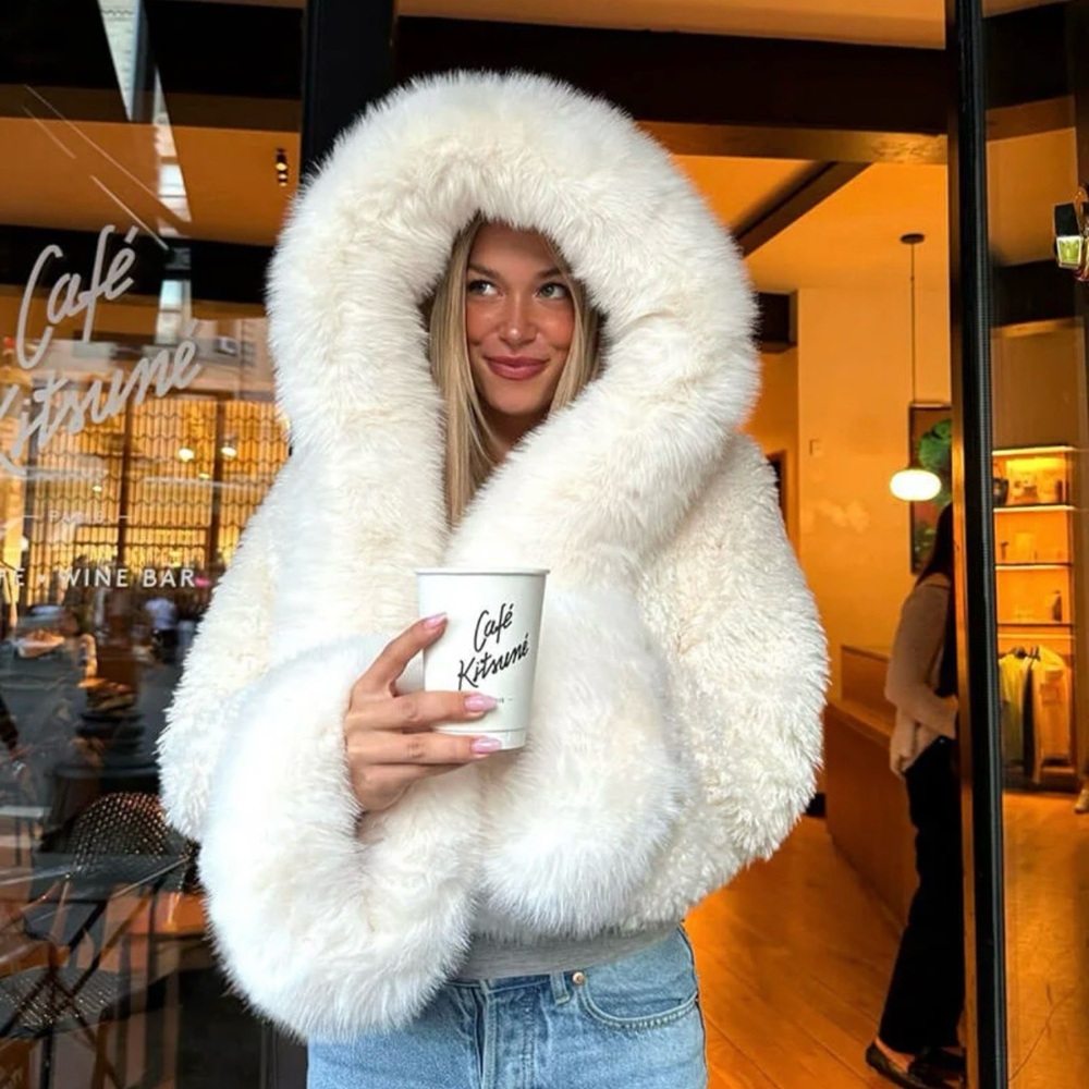 Soera Luxurious White Teddy Jacket